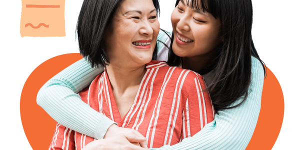 mother and daughter embracing